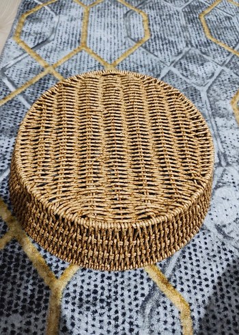 Ikea Yuvarlak Kahverengi Hasır Sepet