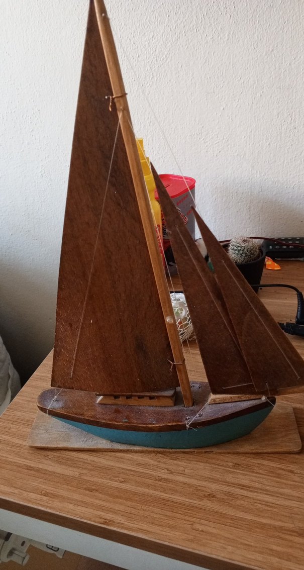 Kahverengi Ahşap Yelkenli Figürin - Görsel 2