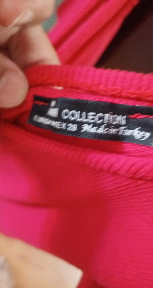 Kırmızı V Yaka Dar Kesim Midi Elbise - Görsel 3