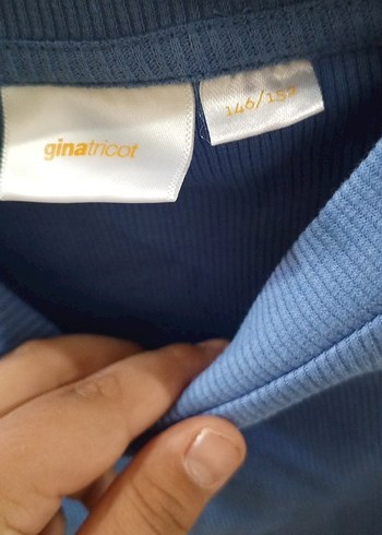 Kız Çocuk Mavi Fırfırlı Tişört - Görsel 2