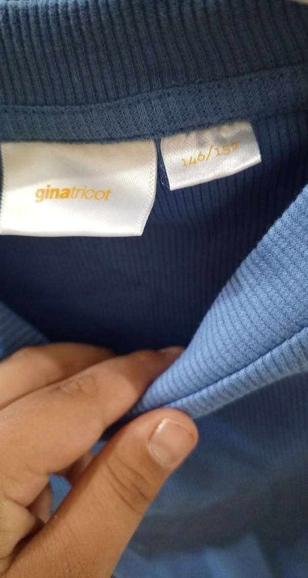 Kız Çocuk Mavi Fırfırlı Tişört - Görsel 2