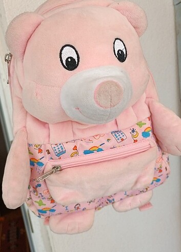 Kız çocuk anaokulu çantası, pudra rengi, pembe