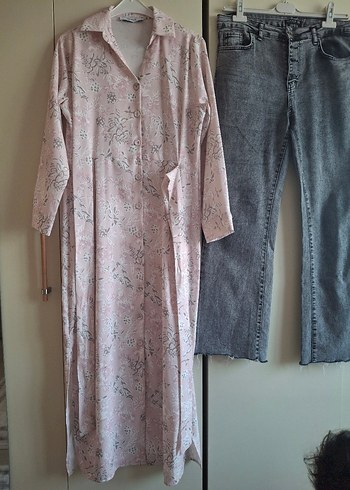 Gri Salaş Kesim Midi Kadın Kot Pantolon - Görsel 5