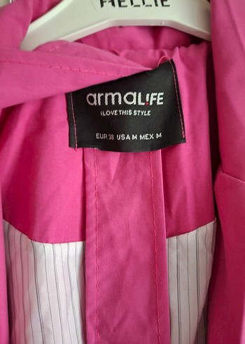 Pembe Uzun Kadın Trençkot - Görsel 3