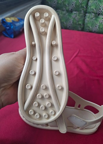 27 Beden beyaz Renk Kız Çocuk krem Bantlı Sandalet
