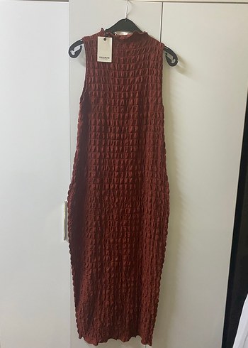 Bordo Uzun KolsuzElbise