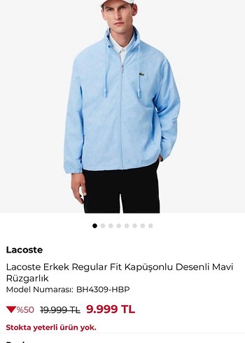 Lacoste Erkek Mavi Rüzgarlık