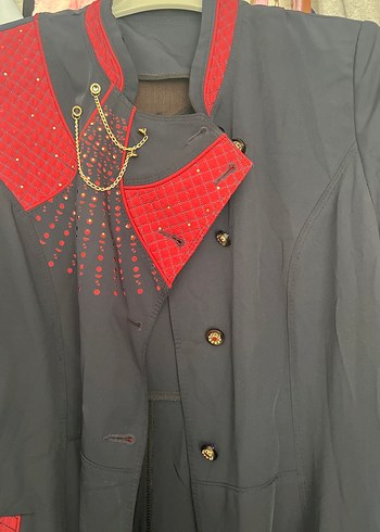 42 Beden Bordo Detaylı Uzun Kadın Kaban