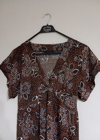 Kahverengi Desenli Bluz - Görsel 3