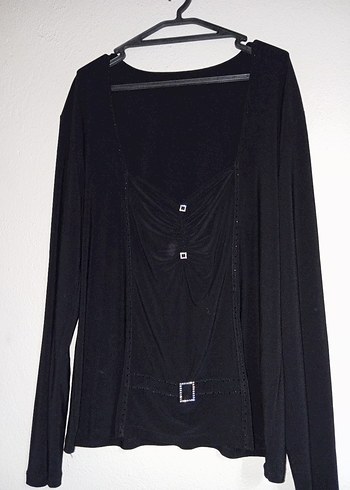 Siyah Uzun Kollu Gotik Bluz - Görsel 2