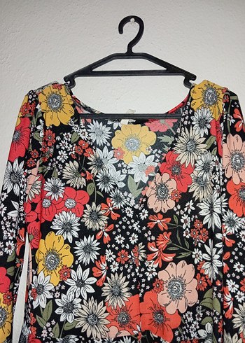 Çiçek Desenli Uzun Kollu Bohem Elbise - Görsel 3