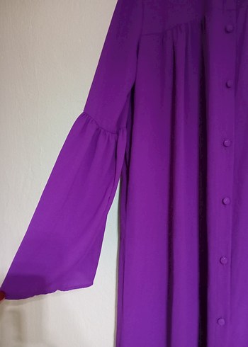 Uzun Mor Kadın Tunik, Uzun Kollu, Salaş - Görsel 4