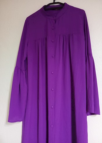 Uzun Mor Kadın Tunik, Uzun Kollu, Salaş - Görsel 2