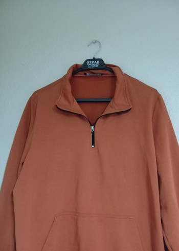 Kadın Kahverengi Yarım Fermuarlı Sweatshirt - Görsel 3