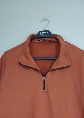 Kadın Kahverengi Yarım Fermuarlı Sweatshirt - Görsel 4