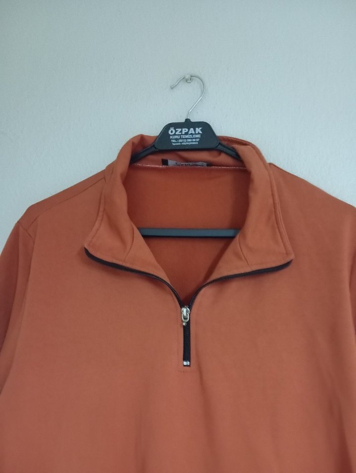 Kadın Kahverengi Yarım Fermuarlı Sweatshirt - Görsel 4