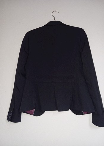 Düğmeli Siyah Kadın Blazer Ceket - Görsel 4