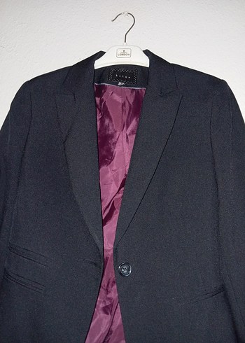 Düğmeli Siyah Kadın Blazer Ceket - Görsel 3