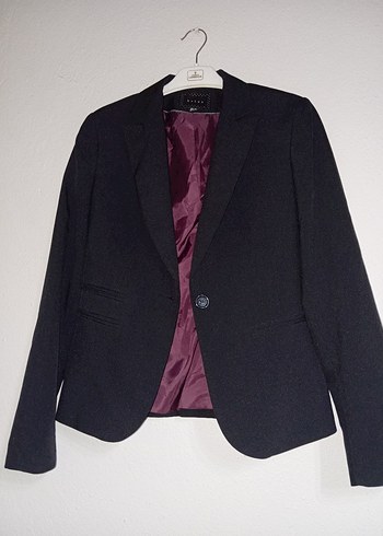 Düğmeli Siyah Kadın Blazer Ceket - Görsel 2