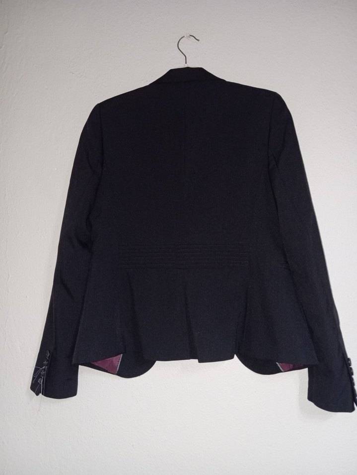 Düğmeli Siyah Kadın Blazer Ceket - Görsel 4