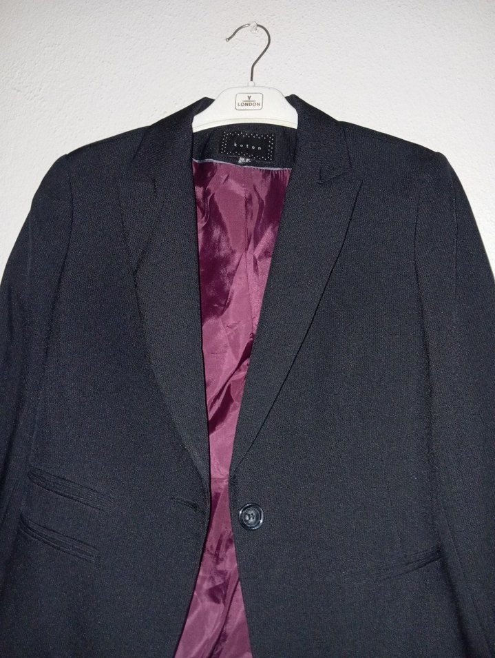 Düğmeli Siyah Kadın Blazer Ceket - Görsel 3