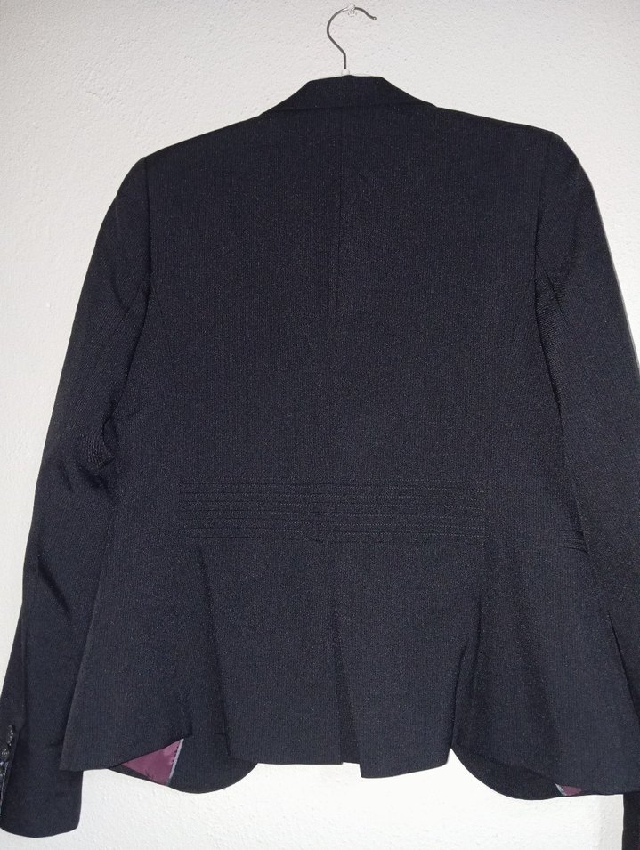 Düğmeli Siyah Kadın Blazer Ceket - Görsel 5