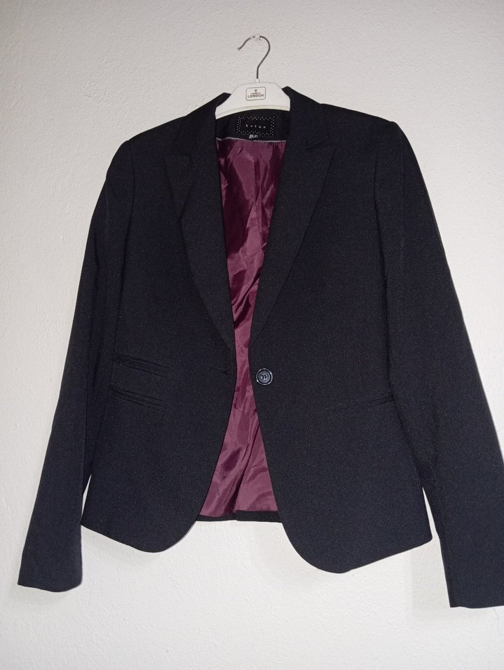 Düğmeli Siyah Kadın Blazer Ceket - Görsel 2