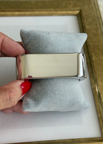 Beden Gümüş renk kare kelepçe bileklik