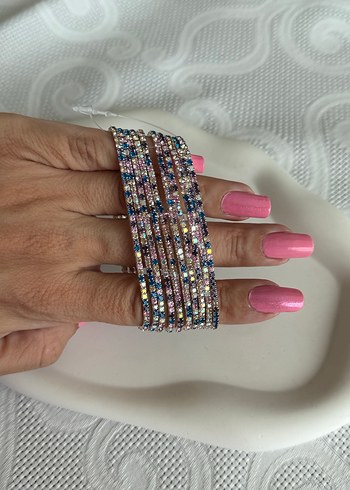 Accessorize Pembe mavili Yanardöner taşlı bileklik 