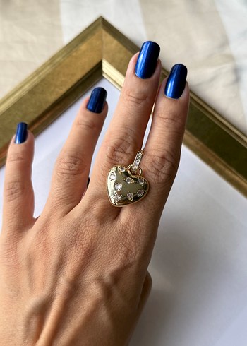 Accessorize Altın Renk kalp kafes taşlı küpe