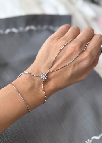 Minimalist Yıldız Detaylı gümüş renk şahmeran - Görsel 2