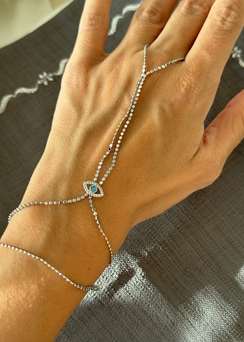 Turkuaz Taş Detaylı pul ezme zincir şahmeran - Görsel 2