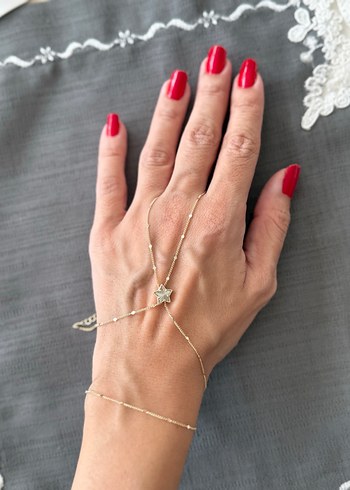 Pul zincir pırıltılı yıldız gold renk şahmeran - Görsel 3