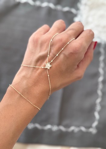 Pul zincir pırıltılı yıldız gold renk şahmeran - Görsel 4