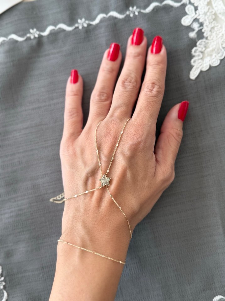 Pul zincir pırıltılı yıldız gold renk şahmeran - Görsel 3