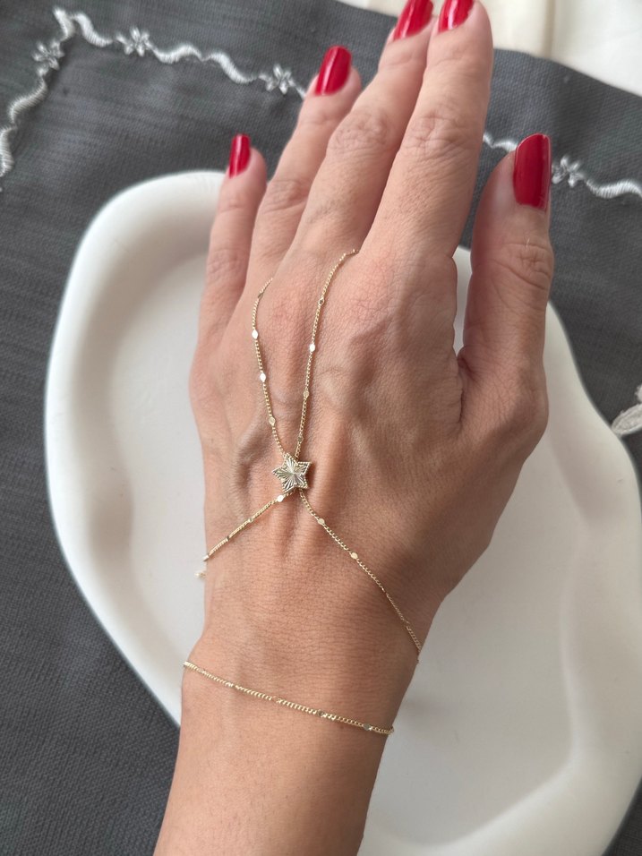 Pul zincir pırıltılı yıldız gold renk şahmeran - Görsel 2