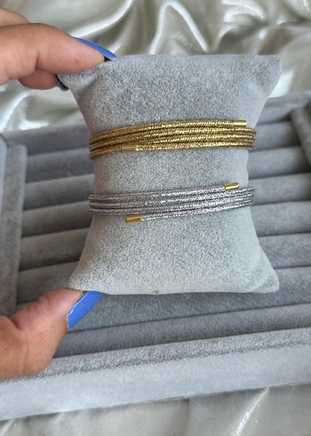 Gold renk mıknatıslı ip bileklik kolye halhal