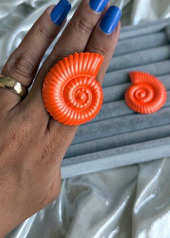 Accessorize Neon turuncu salyangoz fosforlu küpe