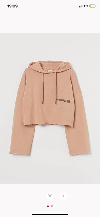 H&M kapüşonlu kısa üst sweatshirt