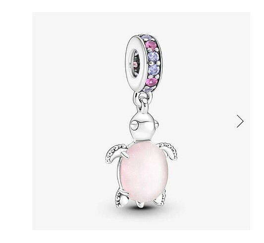 Pembe deniz kaplumbağa pandora charm