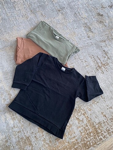 24-36 Ay Beden siyah Renk H&M üçlü çocuk sweatshirt