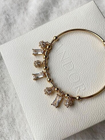 Gold taşlı charm şans bilekliği