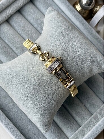 Accessorize Özel seri kuyumcu işçilik tırtıklı taşlı bileklik