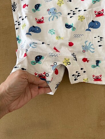HelloBaby Pamuklu kısa çıtçıtlı bebek tulum