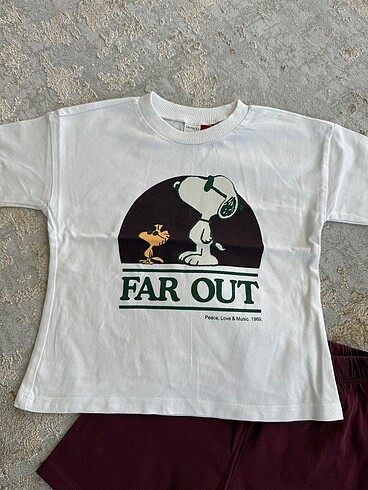 Defacto Snoopy alt üst şort takım