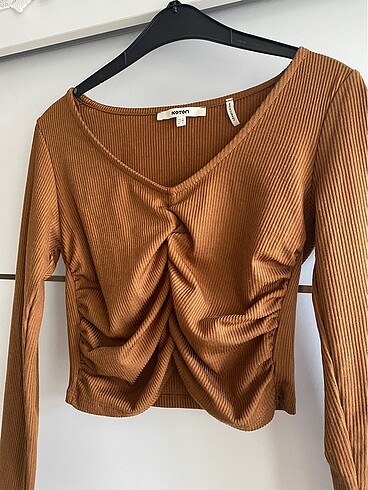 Koton BÜZGÜLÜ CROP BLUZ