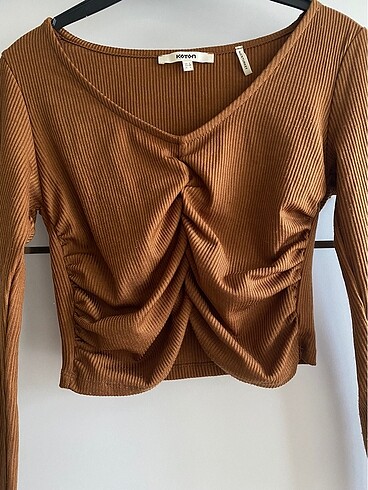 m Beden BÜZGÜLÜ CROP BLUZ