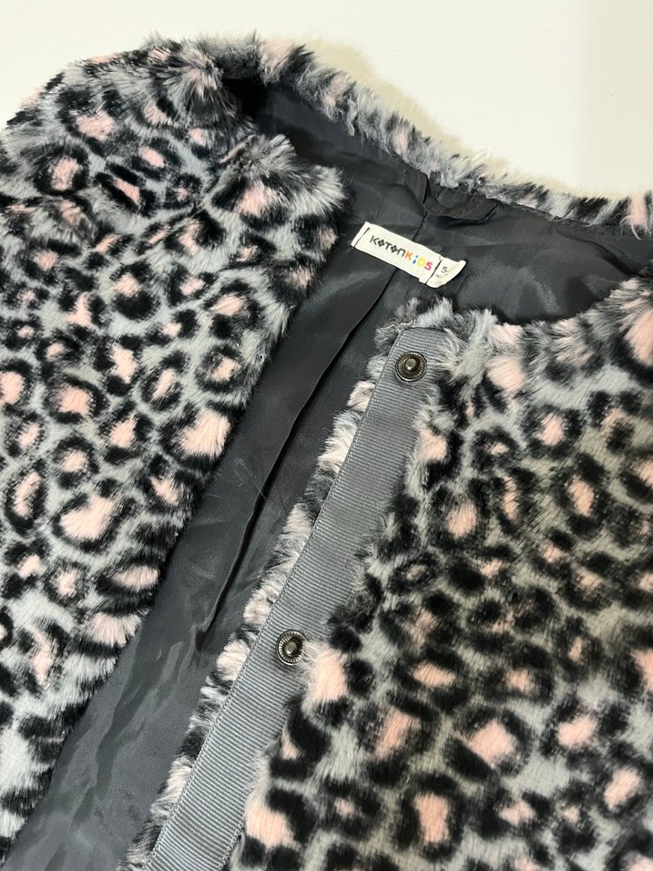 Peluş Leopar Desenli  Yelek 5-6 yaş - Görsel 2