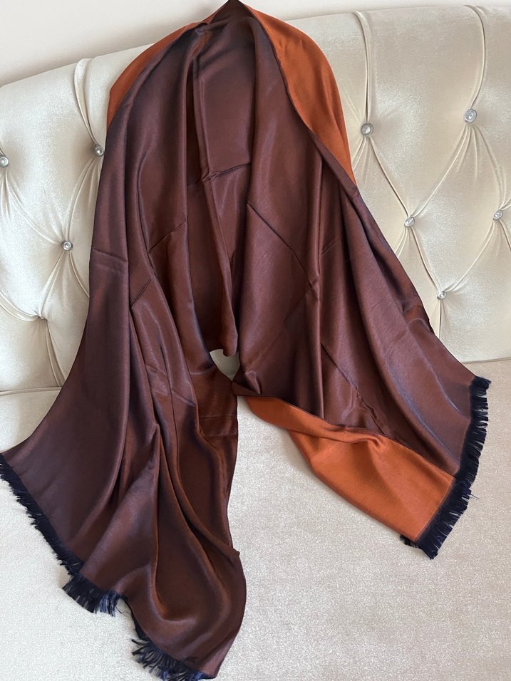 Mısırlı çift taraflı ipek şal - Görsel 4