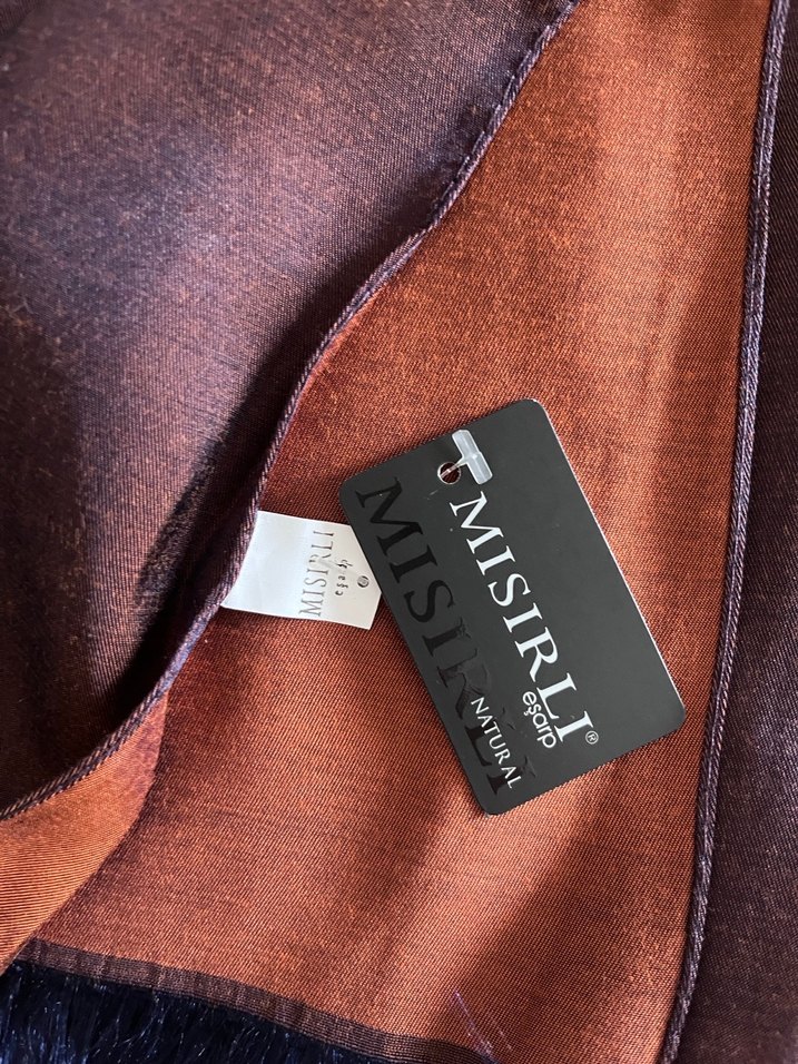 Mısırlı çift taraflı ipek şal - Görsel 3